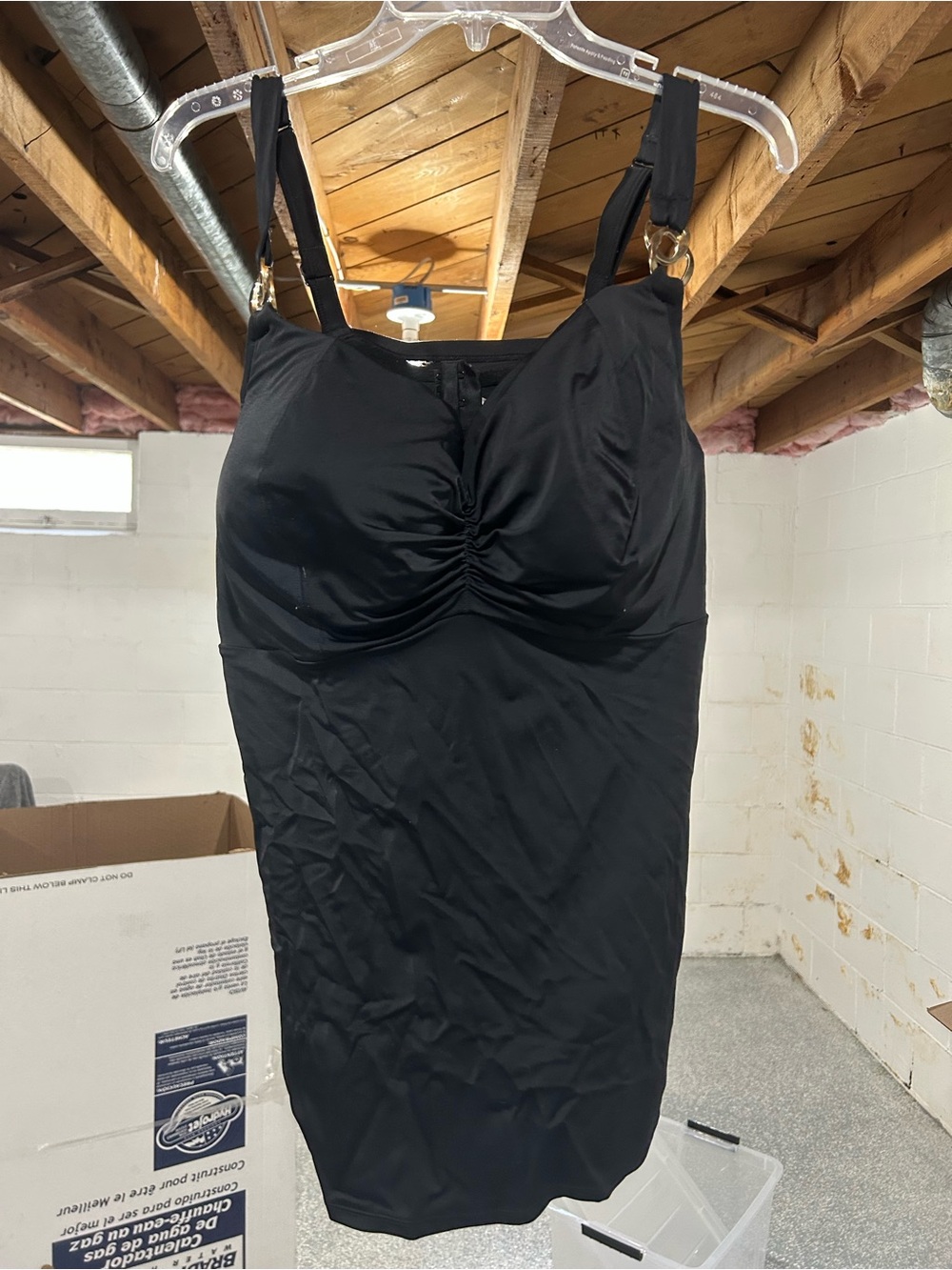 Black Slip Swim top with Adjustable Straps